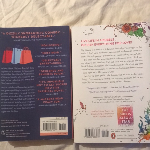 Crazy Rich Asians and Everything Everything 2 novel bundle - Picture 2 of 2